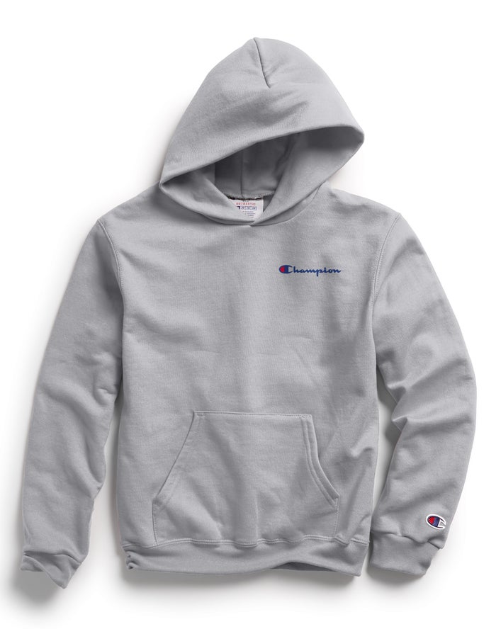 Sudadera Con Capucha Champion Niña - Double Dry Script Logo ( Gris ) 0852476-UM